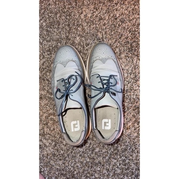 FootJoy ProDry Golf Shoes Men Size 11.5Light Blue Wingtip Spiked Golf Course